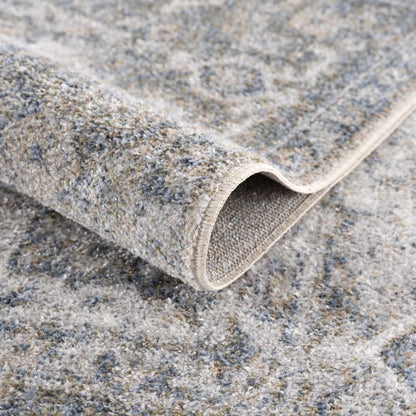 Gael Blue Flat Pile Washable Rug