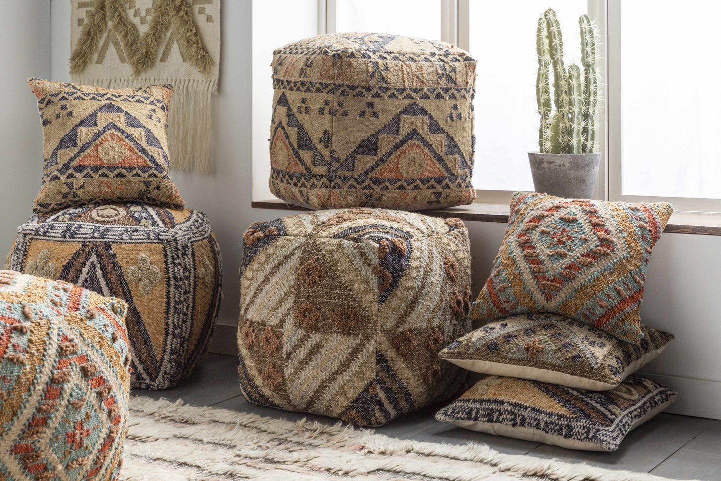 Malay Cream Diamond Fringe Wall Hanging