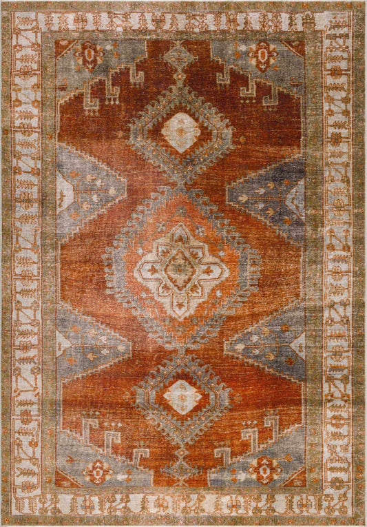 Kullar Orange Washable Area Rug