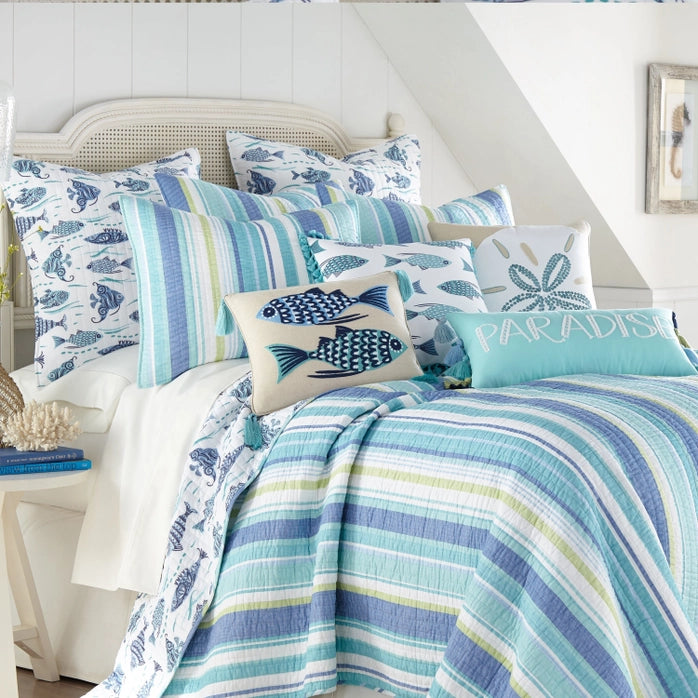 Laida Cotton Quilt Set - Coastal Quilt Sets 100% Cotton - Quahog Bay Bedding