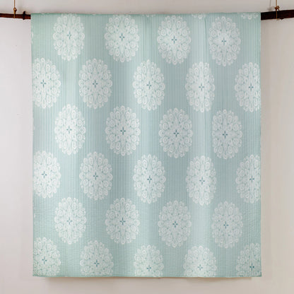 Lara Spa Quilt Set - Teal Hues - Beautiful Coastal Bedding Set - Quahog Bay Bedding