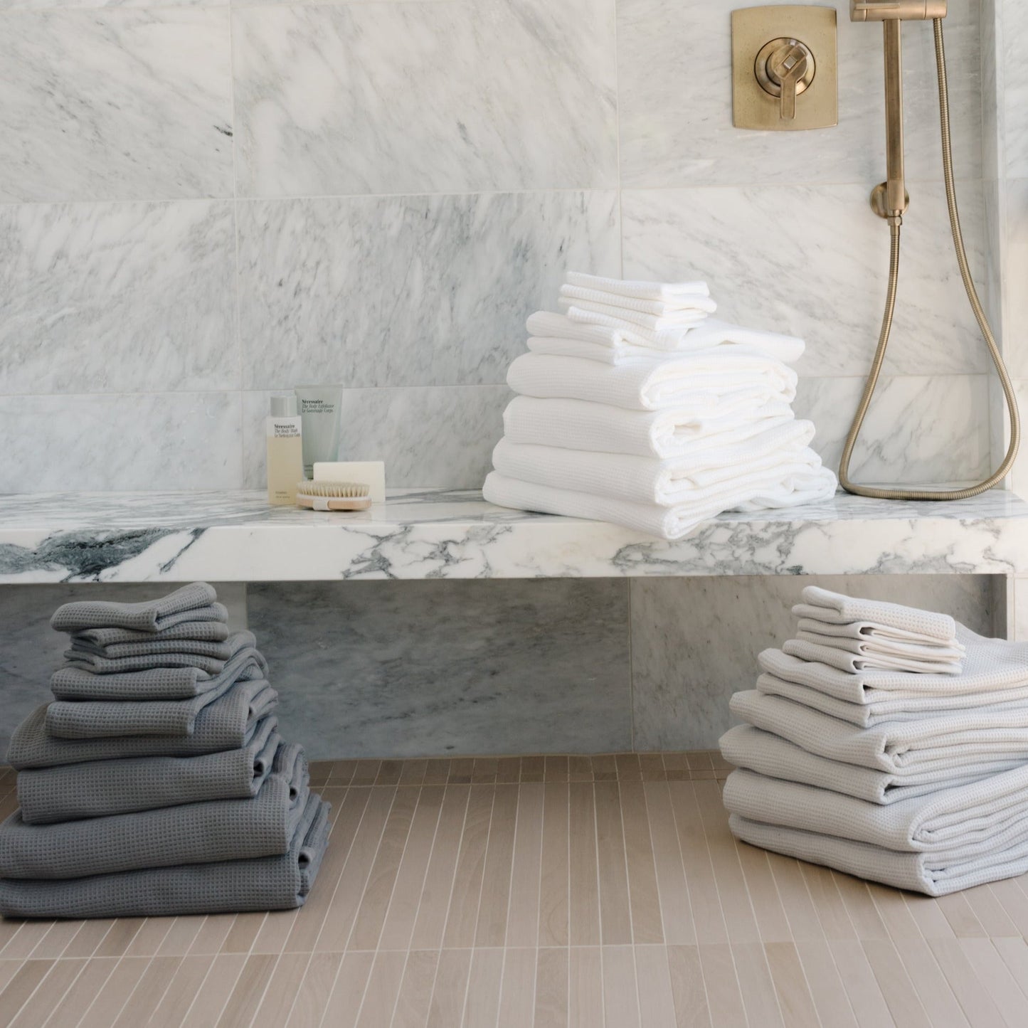 Luxury Bamboo Blend Bath Towels - Waffle Weave