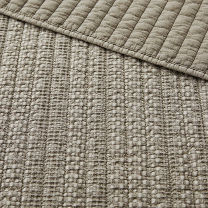 Loden Cotton Quilt Set - Taupe - Quahog Bay Bedding
