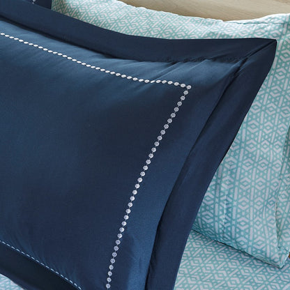 Loretta Navy Boho Comforter Set with Sheets
