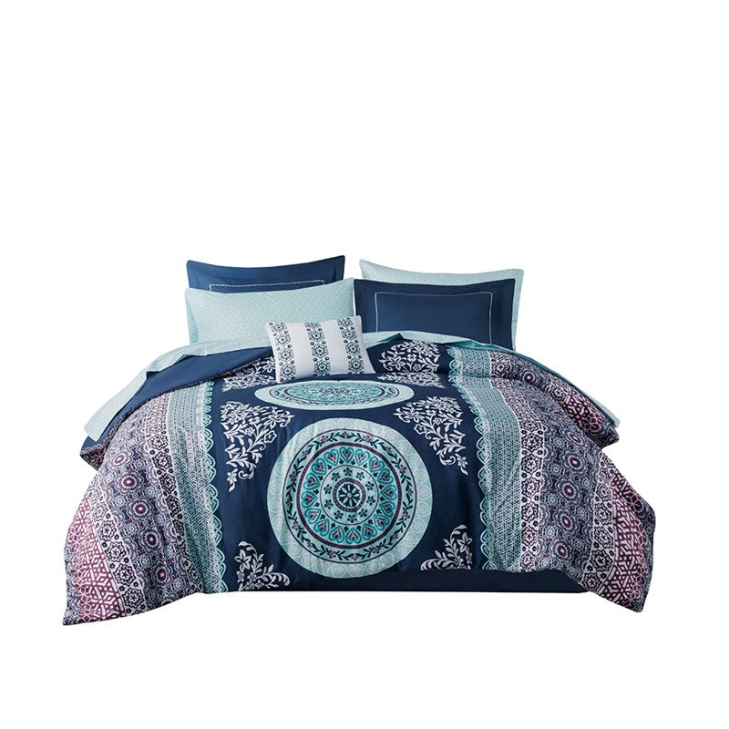 Loretta Navy Boho Comforter Set with Sheets