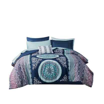 Loretta Navy Boho Comforter Set with Sheets