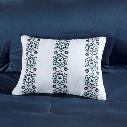 Loretta Navy Boho Comforter Set with Sheets