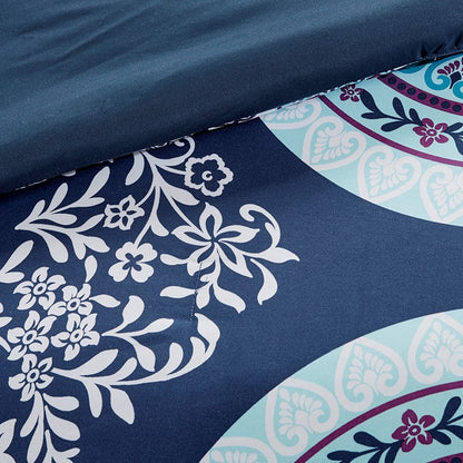 Loretta Navy Boho Comforter Set with Sheets