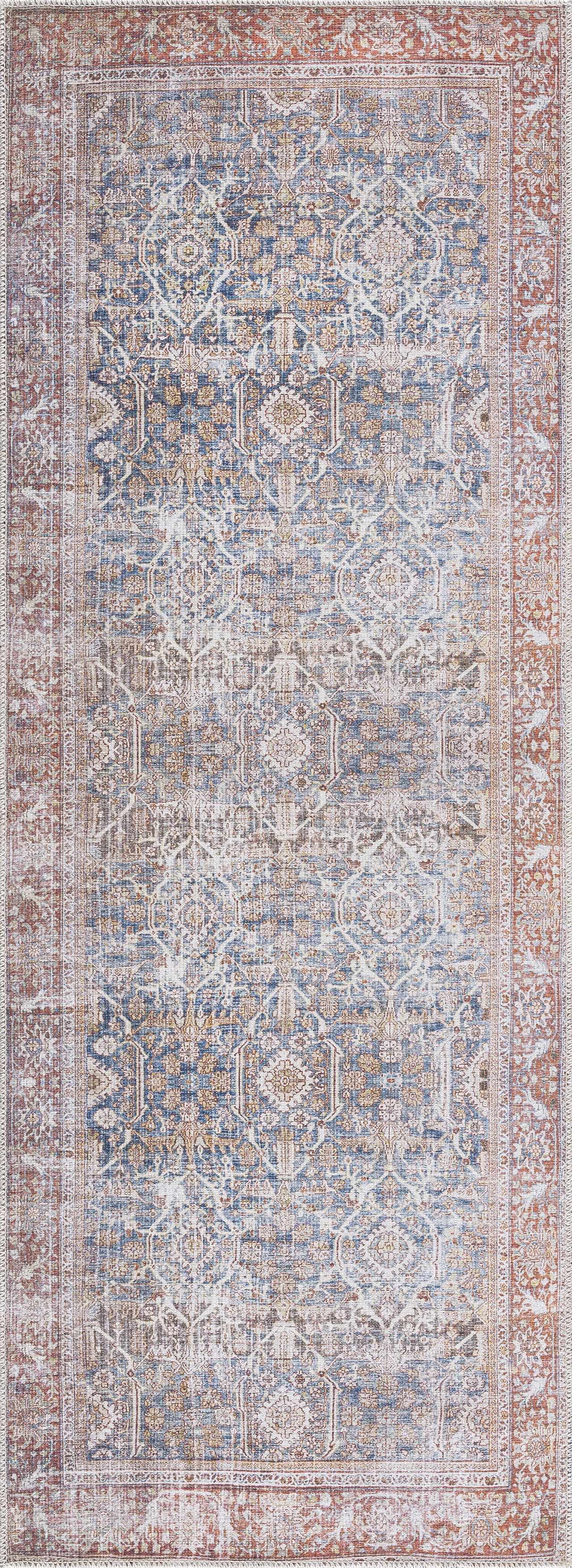 Rust Mair Traditional Washable Area Rug - Clearance