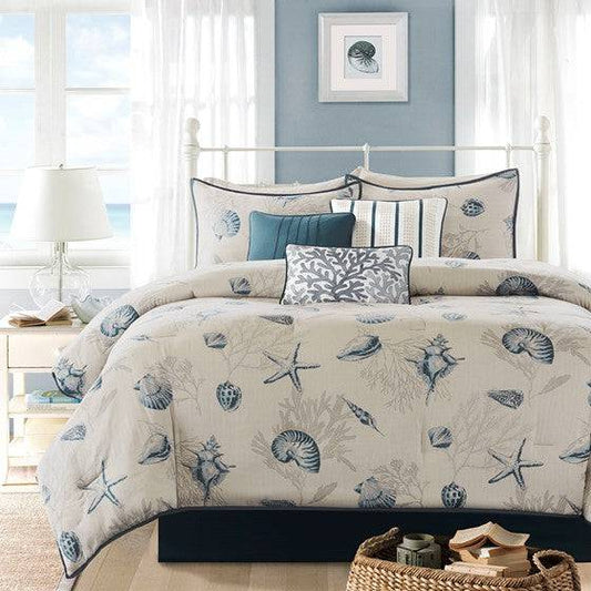 Madison Park Bayside Nautical Quilt Set 6PC - Quahog Bay Bedding