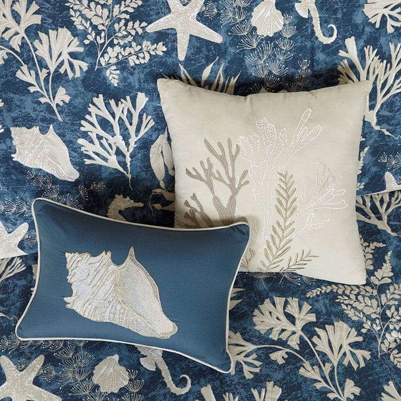 Madison Park Cape Cod 7PC Sateen Comforter Set - Nautical Bedding Sets - Quahog Bay Bedding