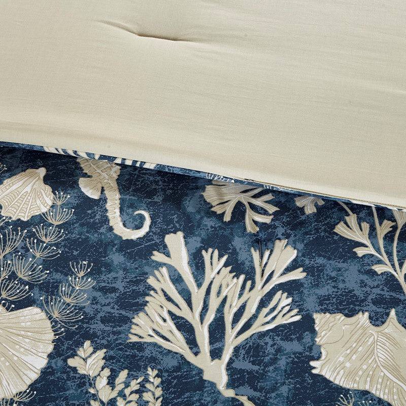 Madison Park Cape Cod 7PC Sateen Comforter Set - Nautical Bedding Sets - Quahog Bay Bedding