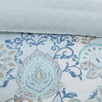 Madison Park Isla 3PC Cotton Blue Medallion Duvet Cover Set - Quahog Bay Bedding