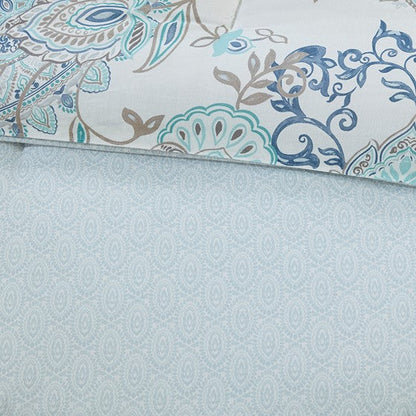 Madison Park Isla Coastal Blue Medallion Cotton Comforter Set 8PCS - Quahog Bay Bedding