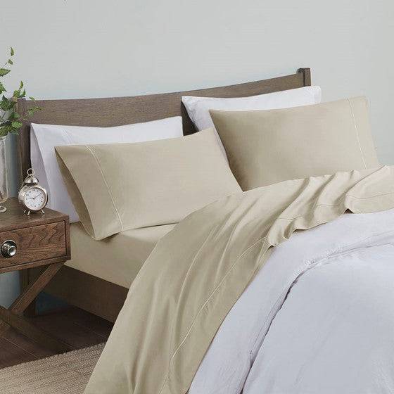 Madison Park Luxury 600TC 100% Pima Cotton Sheet Set With Beautiful Hem Stitching - Quahog Bay Bedding