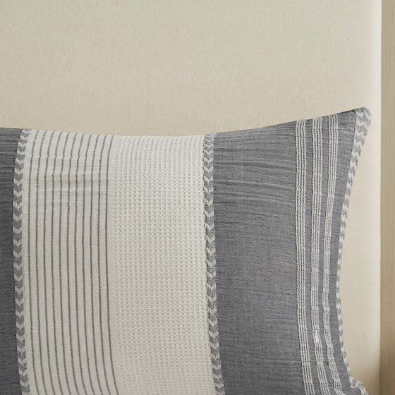Madison Park Murphy Oversized Cotton Jacquard 8PC Comforter Set - Quahog Bay Bedding