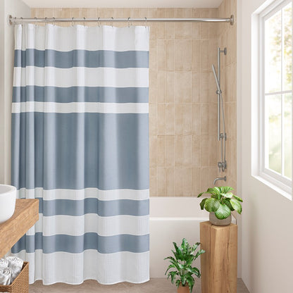 Madison Park - Spa Waffle Shower Curtain - Blue