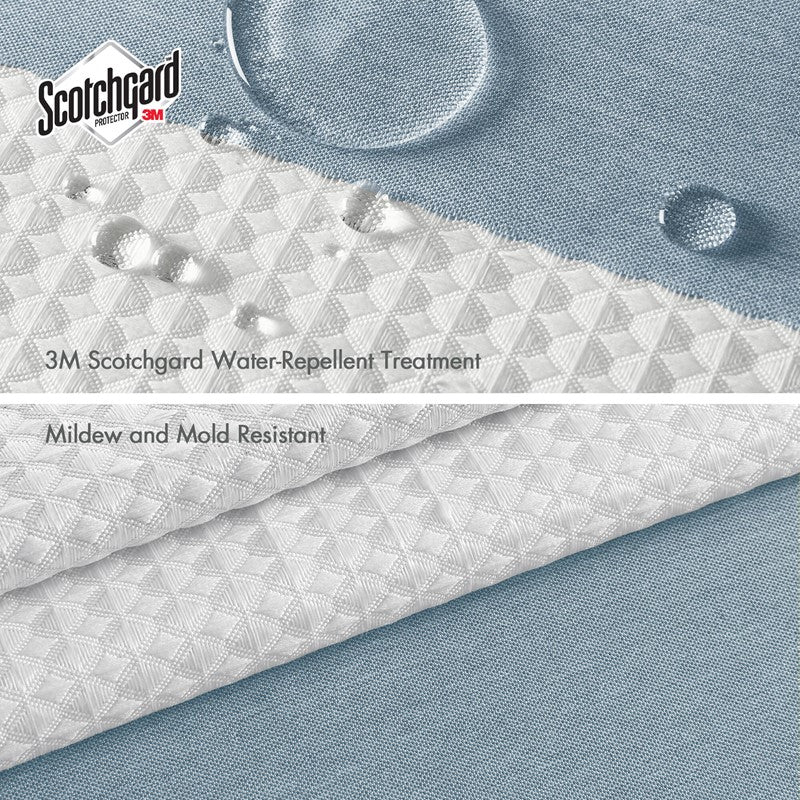 Madison Park - Spa Waffle Shower Curtain - Blue