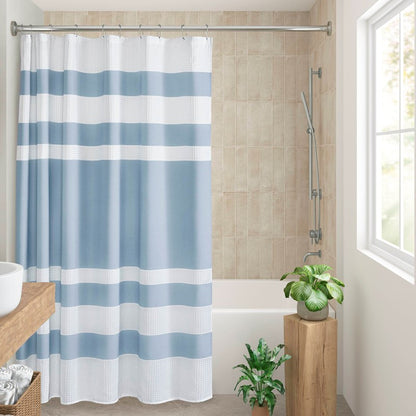 Madison Park - Spa Waffle Shower Curtain - Blue