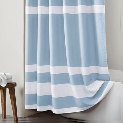 Madison Park - Spa Waffle Shower Curtain - Blue