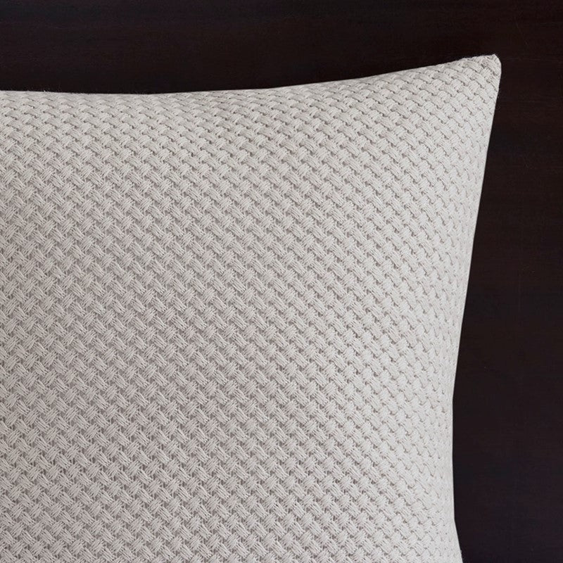 Oversized Cotton Clipped Jacquard Farmhouse Style Comforter Set - Grey