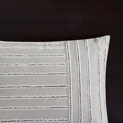 Oversized Cotton Clipped Jacquard Farmhouse Style Comforter Set - Grey
