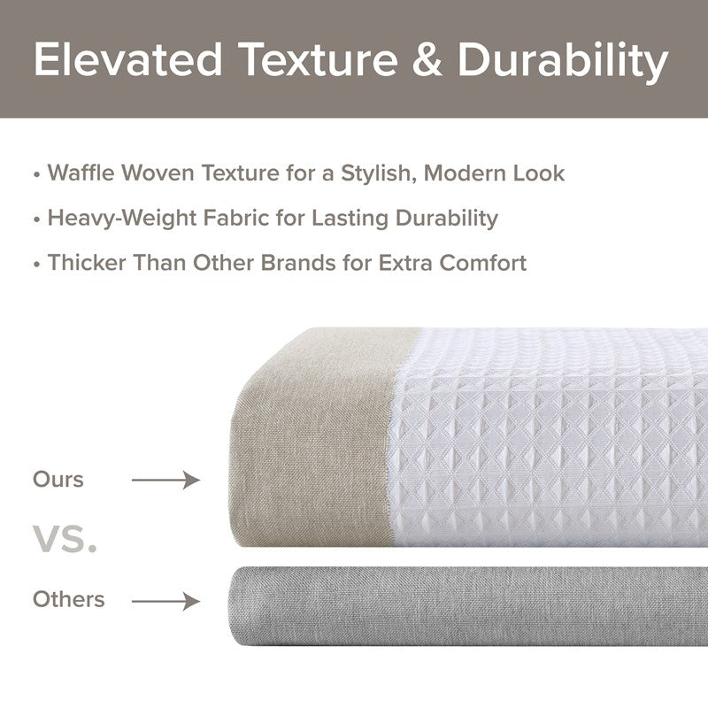 Madison Park - Spa Waffle Shower Curtain - Taupe