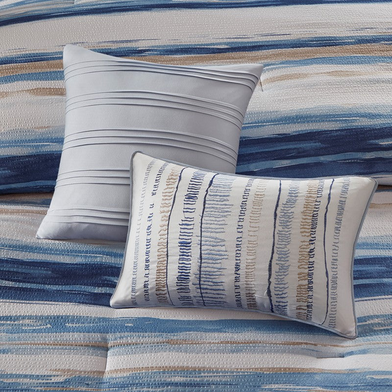 Nautical Navy King Quilt And Comforter Set - Marina 8PC