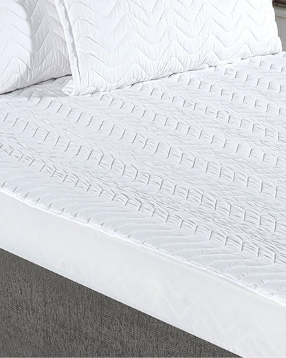 Waterproof Mattress Protector White Fitted Style