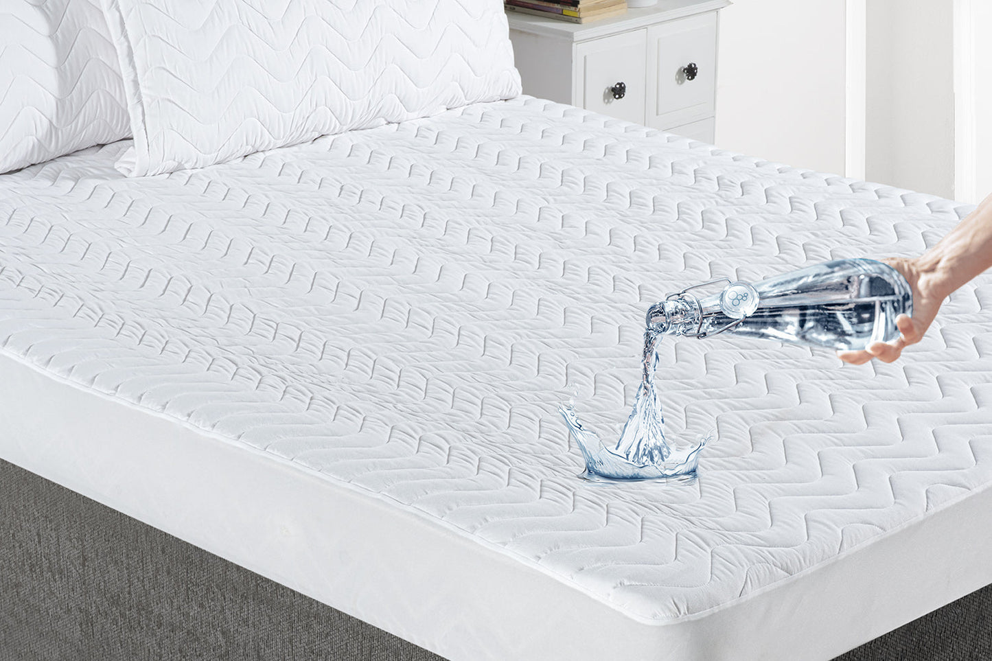 Waterproof Mattress Protector White Fitted Style