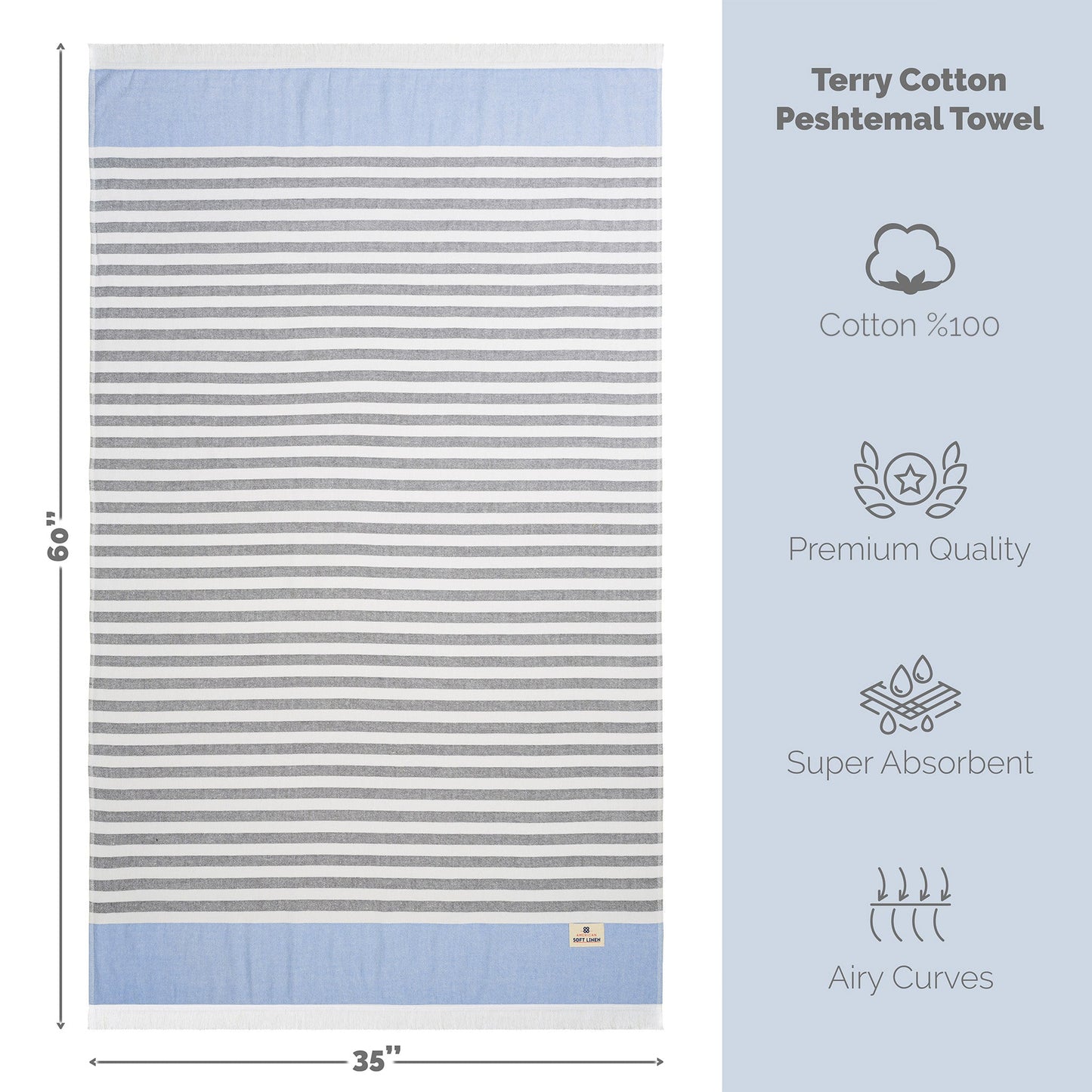 Mediterranean 100% Cotton Turkish Bath Towels - Quahog Bay Bedding