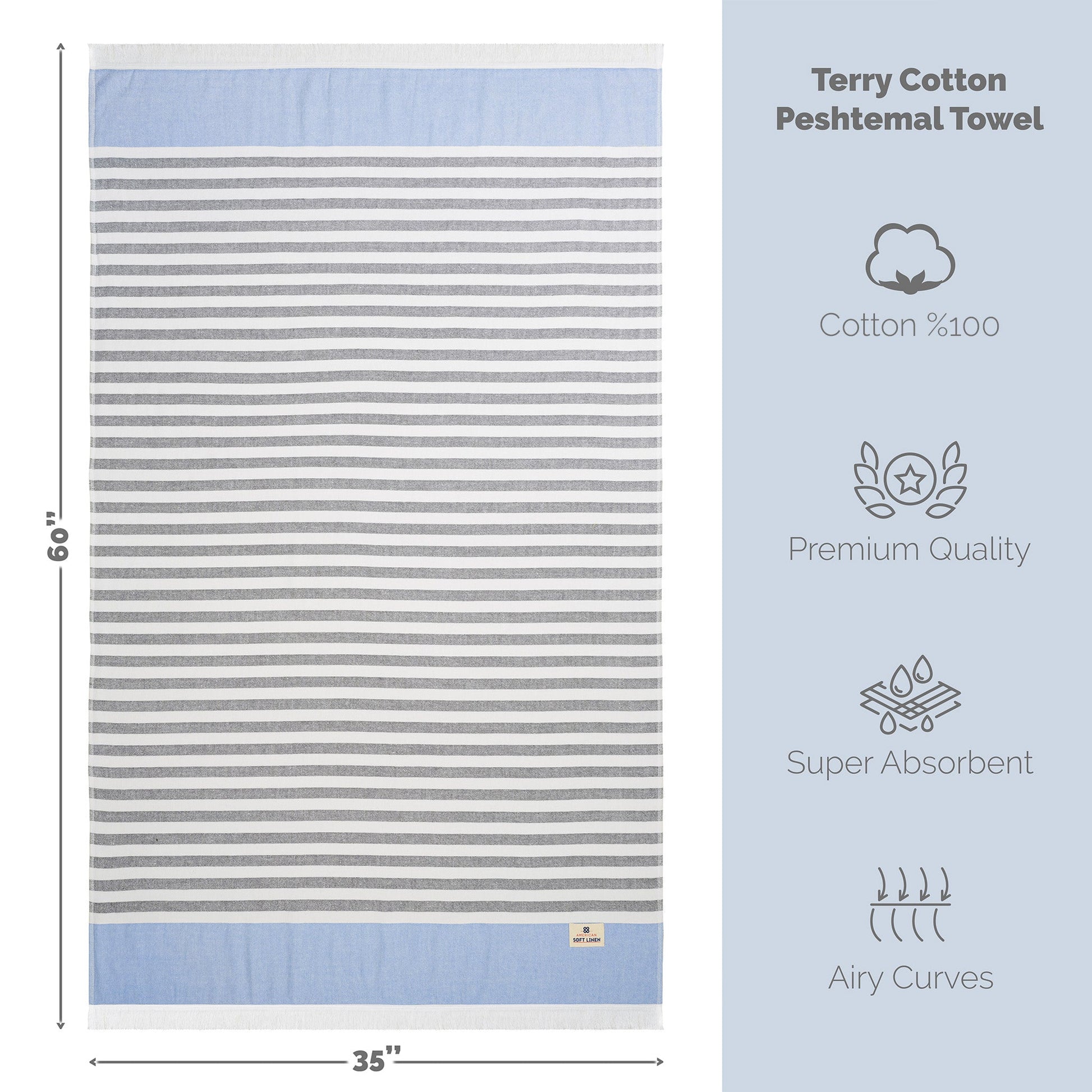 Mediterranean 100% Cotton Turkish Bath Towels - Quahog Bay Bedding