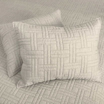 Melange Stitch Reversible Quilt Set - Natural - Quahog Bay Bedding