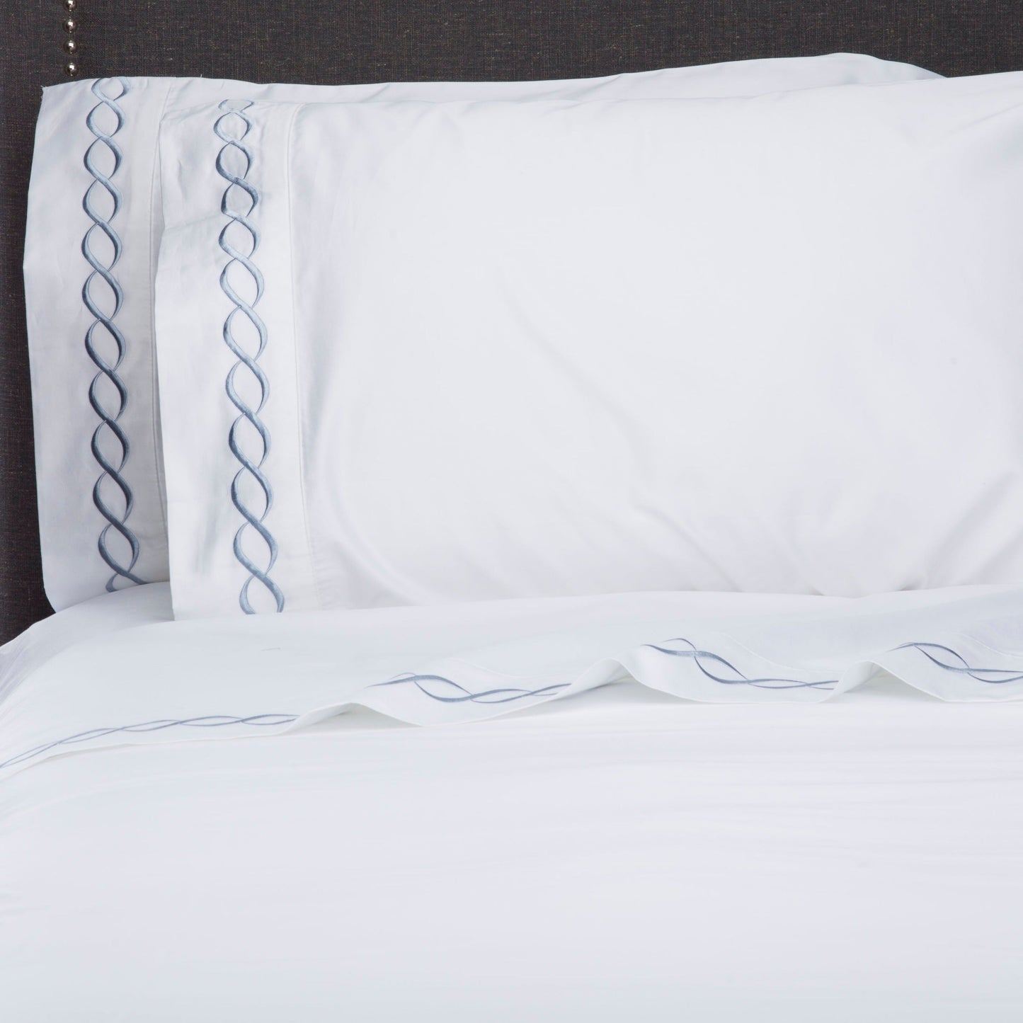 Luxury Coastal And Nautical 600TC 100% Cotton Rope Embroidered Sheet Set