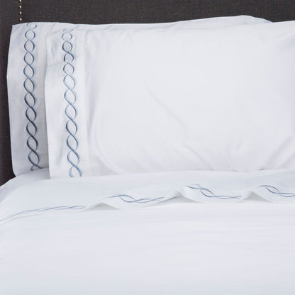 Luxury Coastal And Nautical 600TC 100% Cotton Rope Embroidered Sheet Set