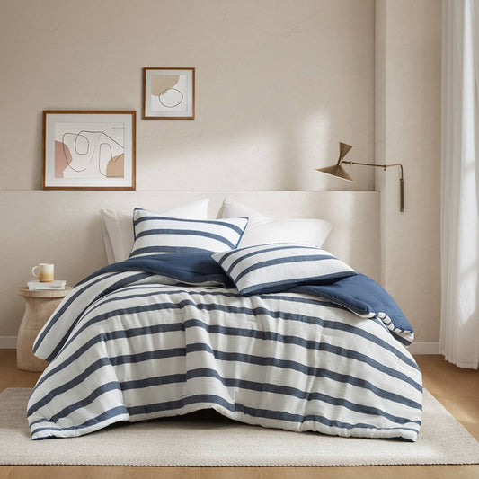 Merritt Striped Comforter Set | Yarn-Dyed Nautical Bedding | Blue & White