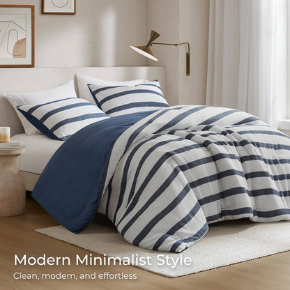 Merritt Striped Comforter Set | Yarn-Dyed Nautical Bedding | Blue & White