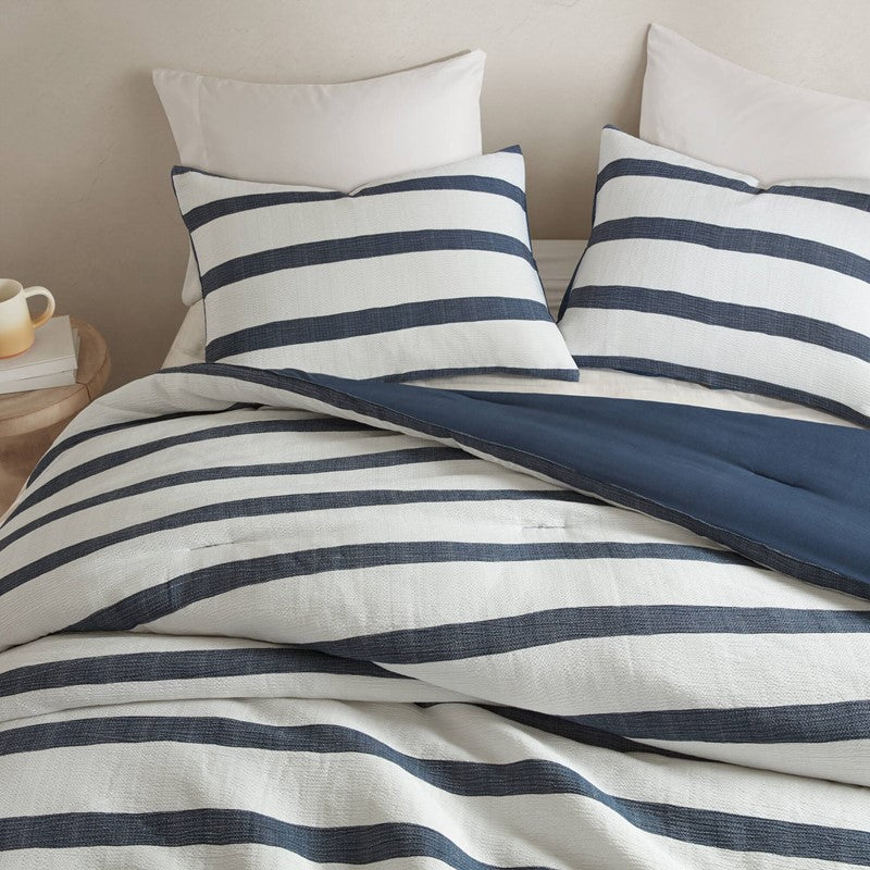 Merritt Striped Comforter Set | Yarn-Dyed Nautical Bedding | Blue & White
