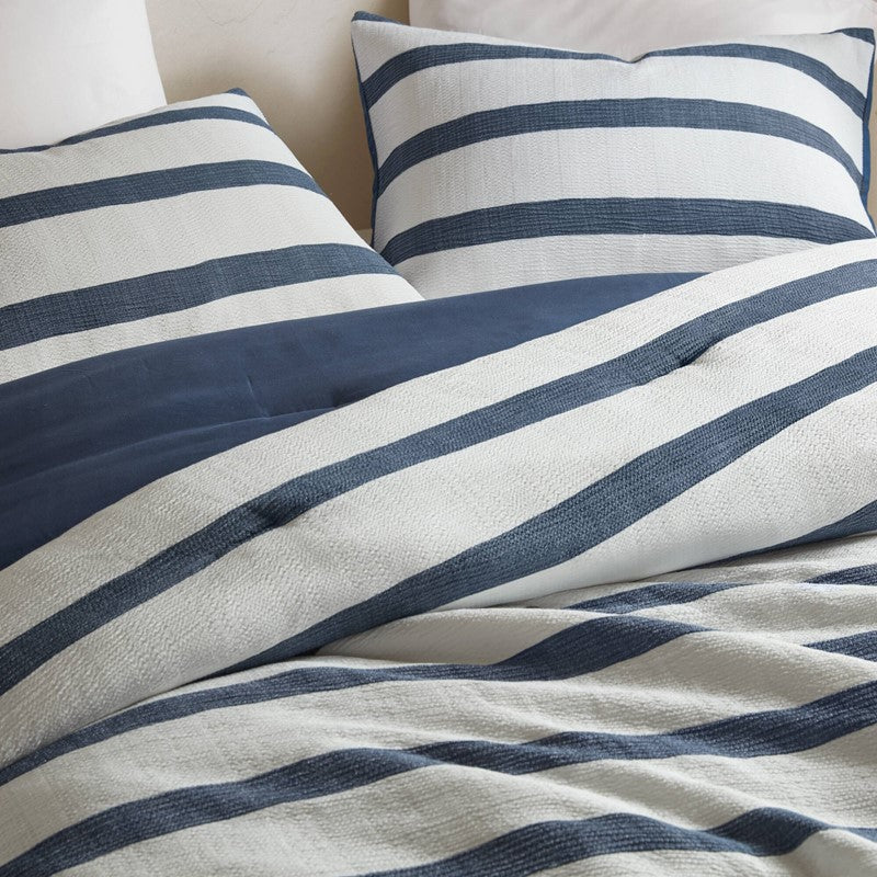 Merritt Striped Comforter Set | Yarn-Dyed Nautical Bedding | Blue & White