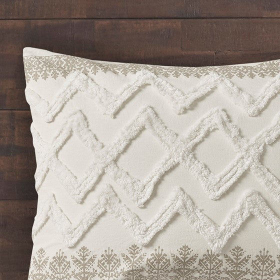 Mila Contemporary Cotton Comforter Set with Chenille Tufting in Taupe - Quahog Bay Bedding