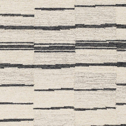 Moorebank Black Striped Wool Rug - Quahog Bay Bedding