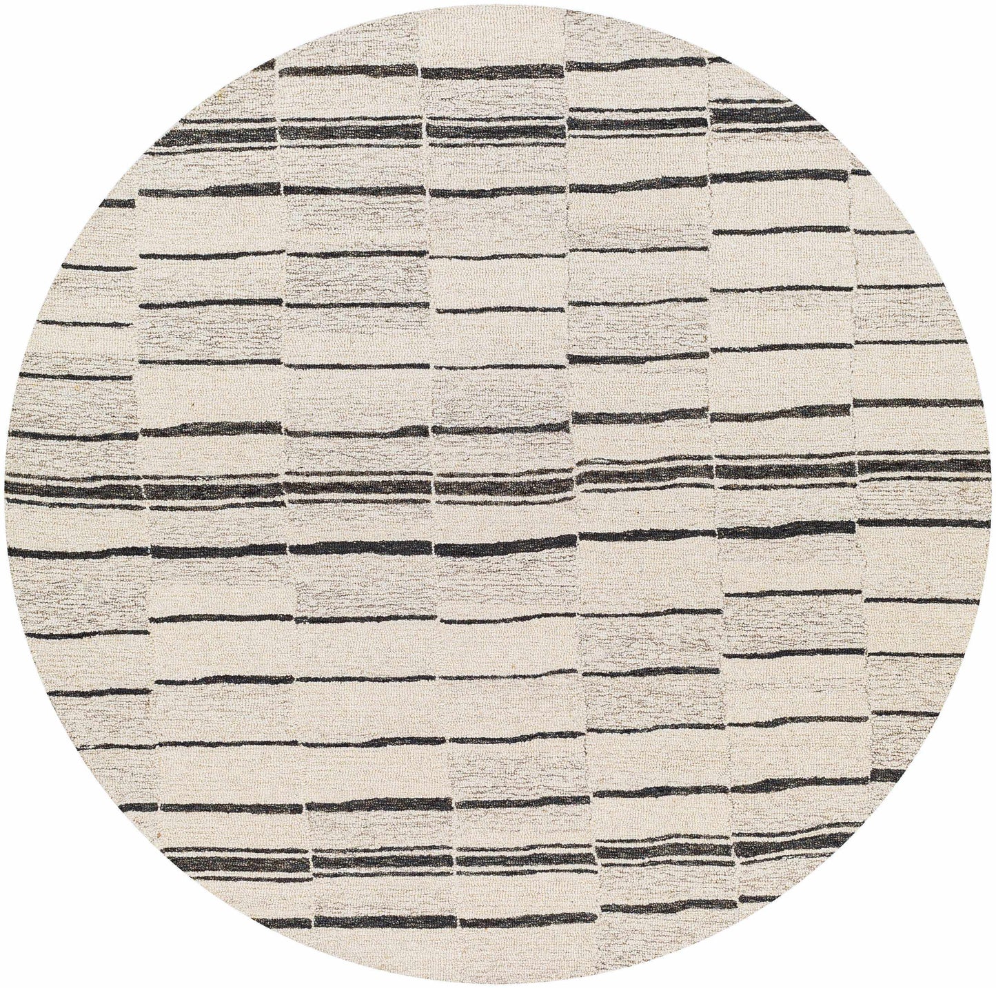 Moorebank Black Striped Wool Rug - Quahog Bay Bedding