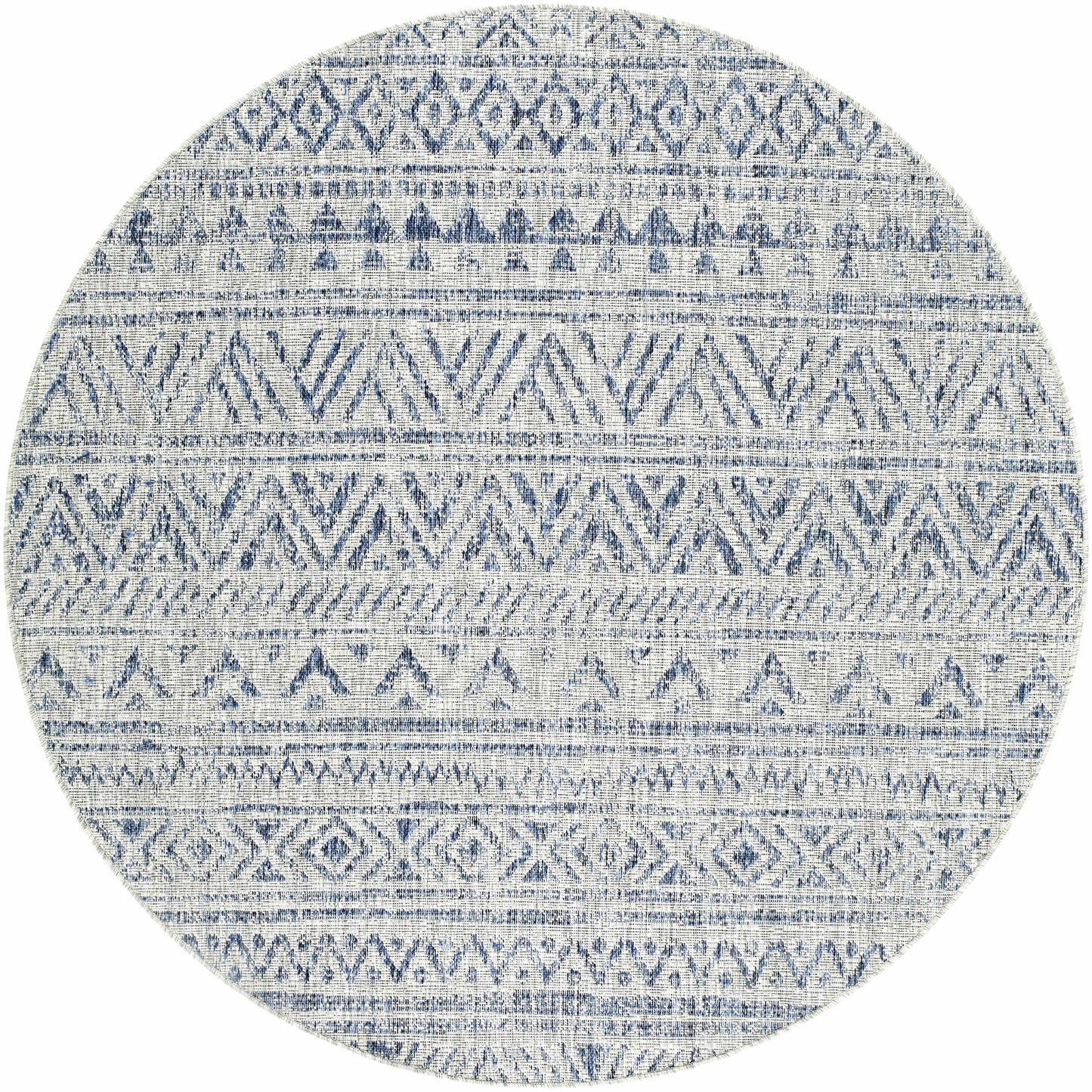 Novato Blue & Light Blue All Over Pattern Performance Rug