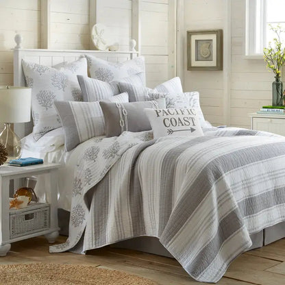Nantucket Coastal Euro Sham - Set of 2 - Coastal Pillow Shams - Quahog Bay Bedding