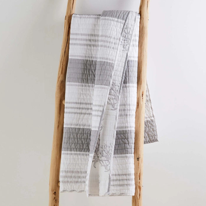 Nantucket Quilted Throw - Coastal Throw Blanket - Quahog Bay Bedding