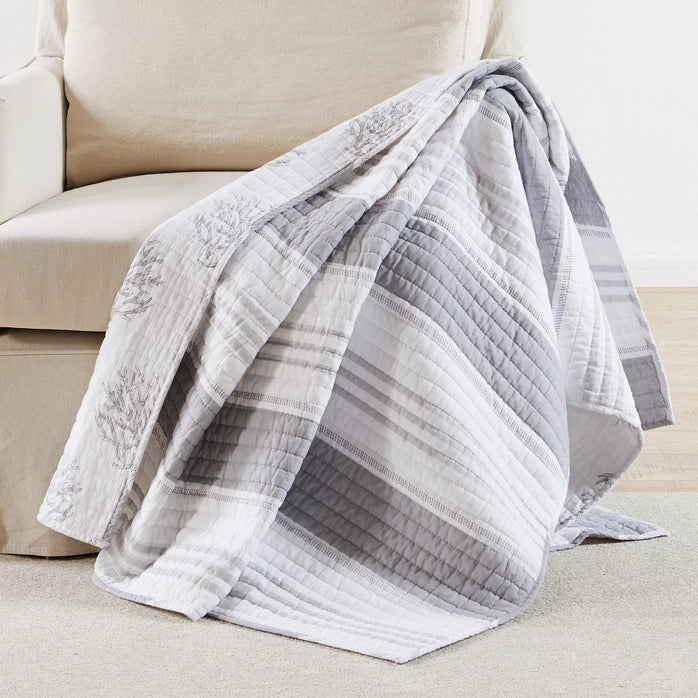 Nantucket Quilted Throw - Coastal Throw Blanket - Quahog Bay Bedding