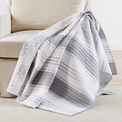 Nantucket Quilted Throw - Coastal Throw Blanket - Quahog Bay Bedding
