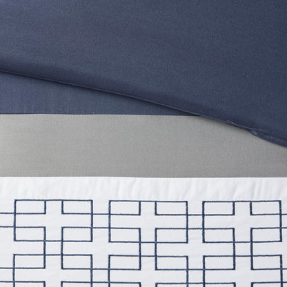 Nautical Comforter Set | Navy Blue | Queen | Powell 8 Piece Nautical Bedding Ensemble - Quahog Bay Bedding
