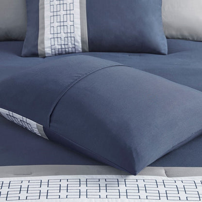 Nautical Comforter Set | Navy Blue | Queen | Powell 8 Piece Nautical Bedding Ensemble - Quahog Bay Bedding