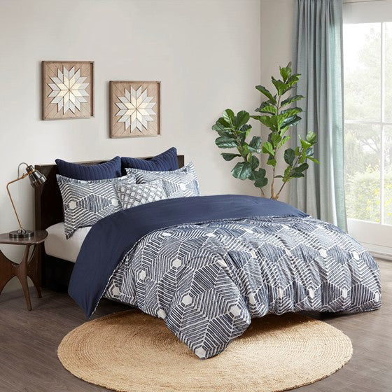 Nautical Ellipse 100% Cotton Jacquard Duvet Cover Set - Quahog Bay Bedding